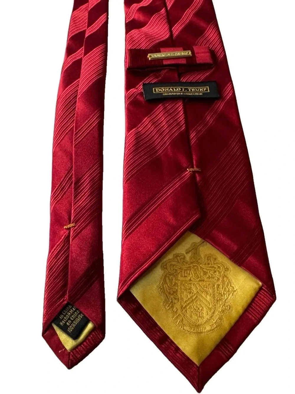 Donald Trump Signature Collection Solid Red Power Tie Silk Mens Necktie